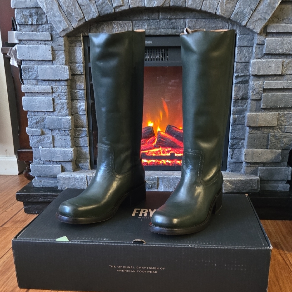 Frye Forest Green Campus 14L Leather Boots